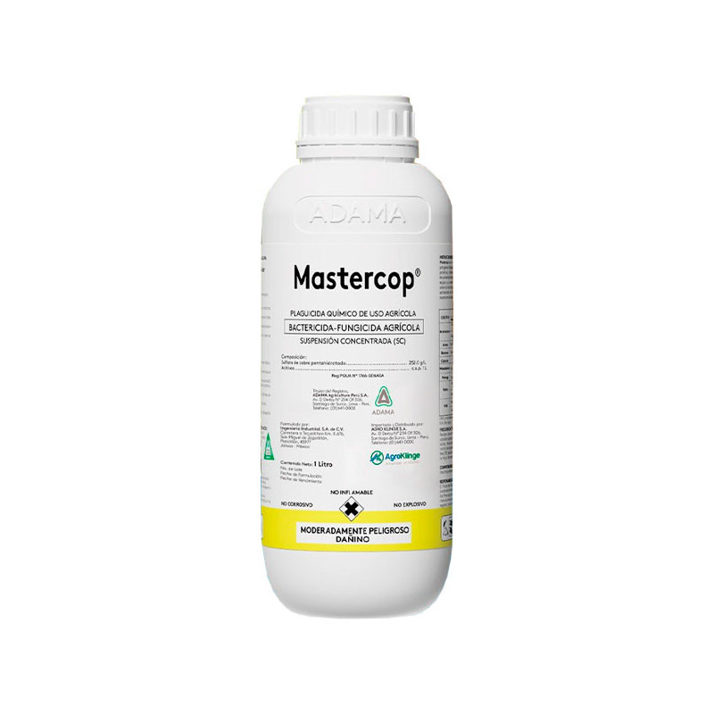  Mastercop 1L, Sulfato de Cobre Pentahidratado Fungicida Preventivo Curativo, Agroklinge 85 Mastercop 1L, Sulfato de Cobre Penta