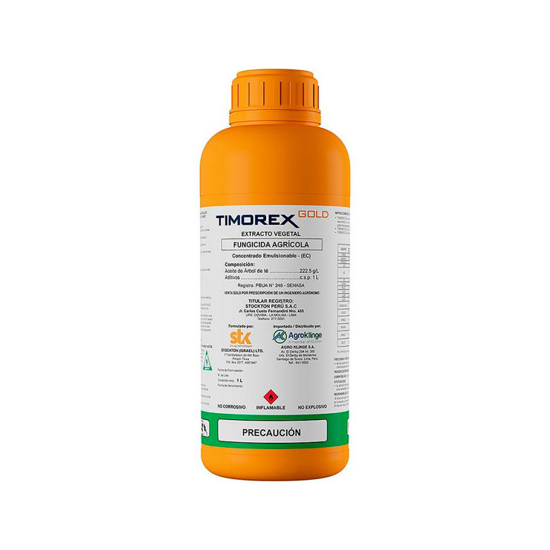  Timorex Gold 1L, Extracto de Arbol Te Fungicida Curativo Preventivo, Agroklinge 227.966102 Timorex Gold 1L, Extracto de Arbol T