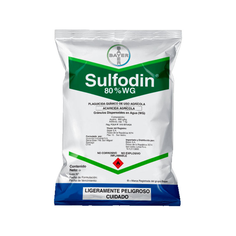  Sulfodin 25Kg, Azufre Granulo Dispersable Fungicida Acaricida, Bayer 344.067797 Sulfodin 25Kg, Azufre Granulo Dispersable Fungi