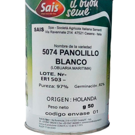  Semilla Panalillo Blanco 50gr, Semilla Lobularia maritima Flores Corte, SAIS 77.118644 Semilla Panalillo Blanco 50gr, Semilla L