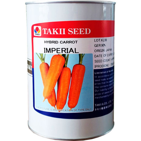  Zanahoria Imperial 300gr, Semillas de Zanahoria Hibrido F1, Takii 326.271186 Zanahoria Imperial 300gr, Semillas de Zanahoria Hi