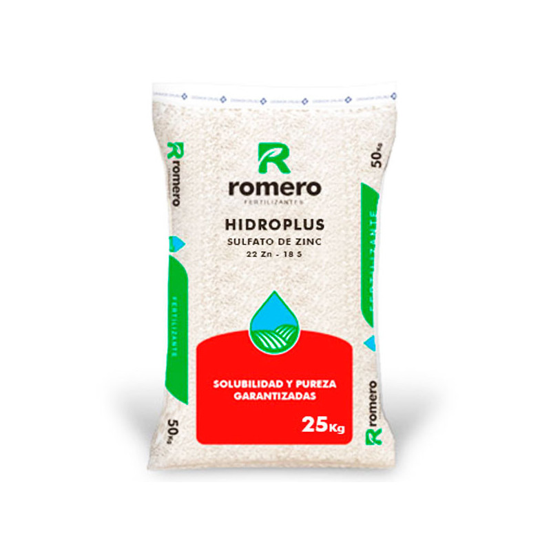  Sulfato de Zinc Heptahidratado 25Kg, Fertilizante Agricola Cristalizado Soluble, Romero 112.711864 Sulfato de Zinc Heptahidrata