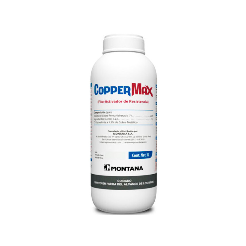  Coppermax 1L Frasco Cajax12, Sulfato de Cobre Pentahidratado Fitoactivador Accion Inductor Protector, Montana 1065.254237 Coppe