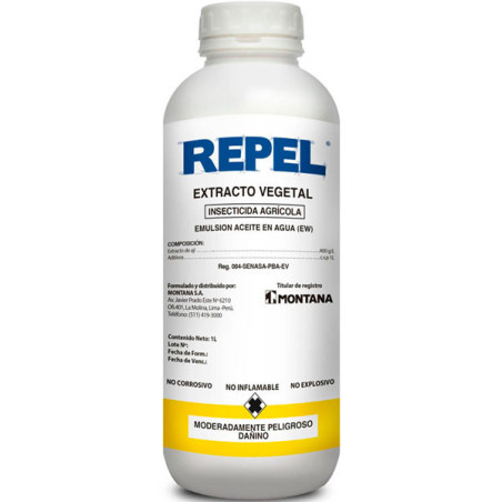  Repel 1L Frasco Cajax12, Extracto de Aji Insecticida Agricola Biologico Repelente Accion Contacto, Montana 1065.254237 Repel 1L
