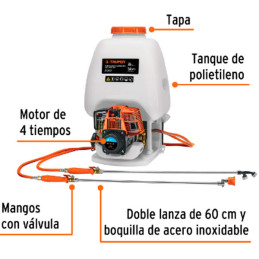  Fumigador de Mochila 25L Motor Gasolina 4T Profesional Truper 101569 968 Fumigador de Mochila 25L Motor Gasolina 4T Profesional
