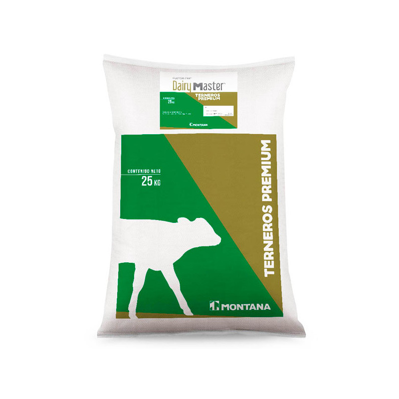  Custom-Pak Dairy Master Terneros Premium 25kg, Alimento Balanceado Peletizado Terneros Lactantes, Montana 122.881356 Custom-Pak