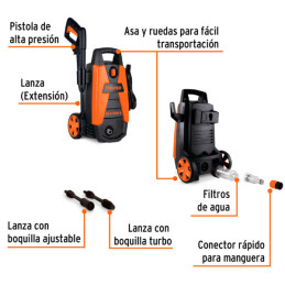  Hidrolavadora 1400W 1.9HP 1500PSI 1.2GMP Sistema Para Automatico, Truper 102095 242.372881 Hidrolavadora 1400W 1.9HP 1500PSI 1.
