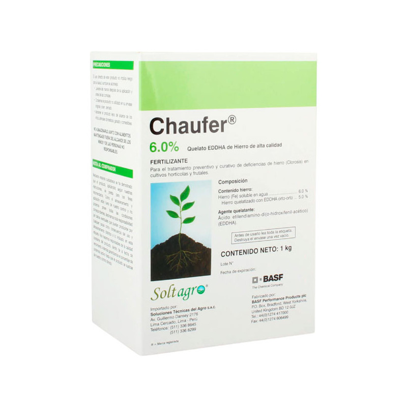  Chaufer 1Kg, Hierro Soluble Quelatizado Fertilizante Soluble Corrector Deficiencia Hierro, BASF 79.661017 Chaufer 1Kg, Hierro S