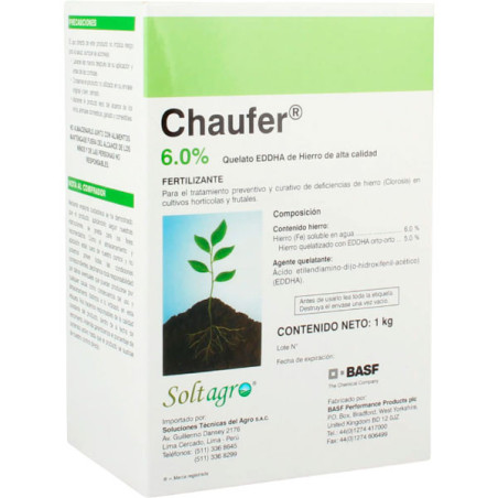  Chaufer 1Kg, Hierro Soluble Quelatizado Fertilizante Soluble Corrector Deficiencia Hierro, BASF 79.661017 Chaufer 1Kg, Hierro S