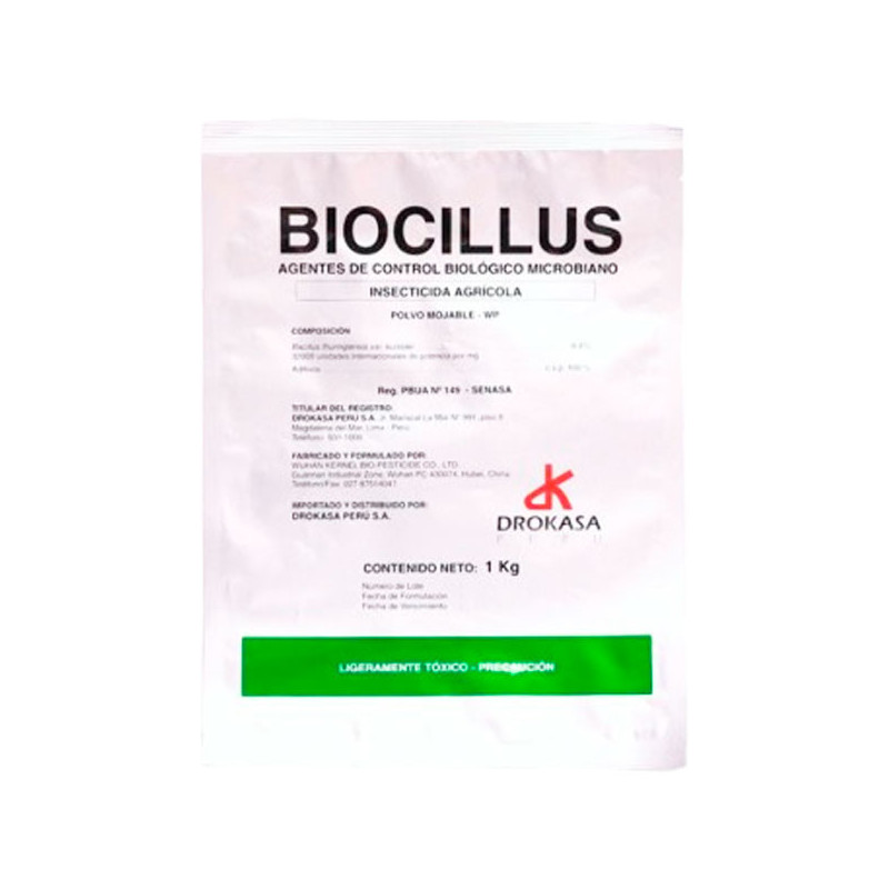 Biocillus 1Kg, Bacillus thurigiensis var. Kurstaki Insecticida Biologico, Drokasa 66.101695 Biocillus 1Kg, Bacillus thurigiensi