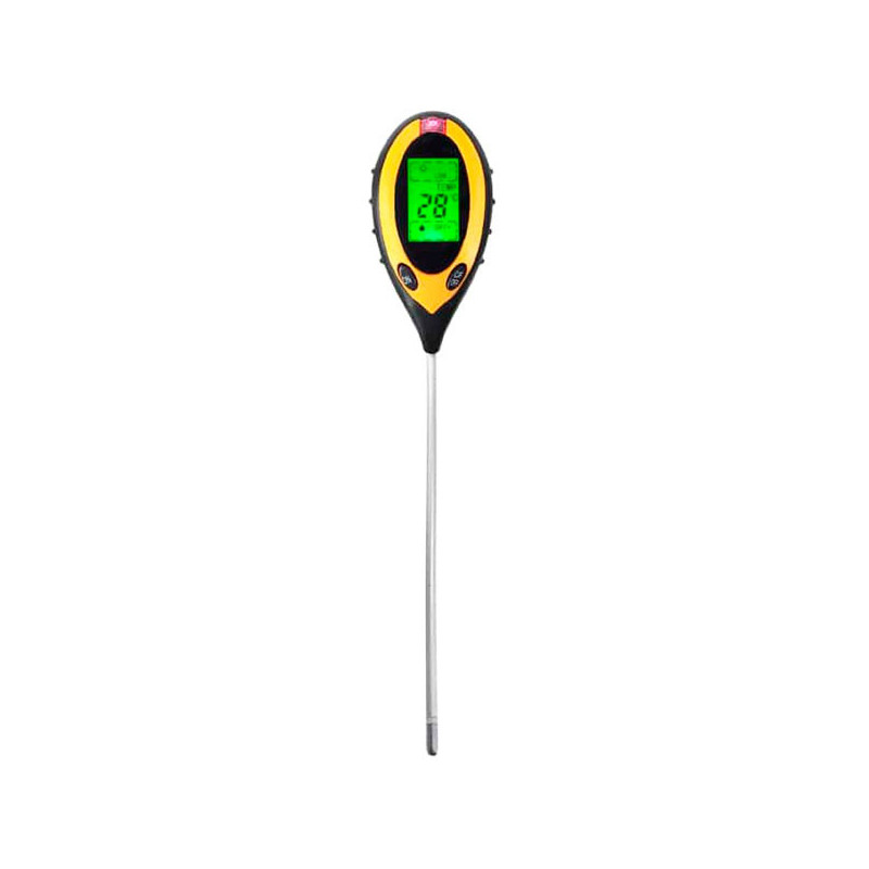  Medidor pH Multifuncional para Suelo 4 en 1 Luz Humedad pH Temperatura, Bateria 9V, SR300B 274 Medidor pH Multifuncional para S