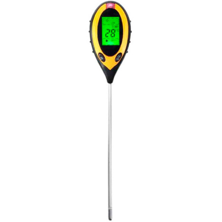  Medidor pH Multifuncional para Suelo 4 en 1 Luz Humedad pH Temperatura, Bateria 9V, SR300B 274 Medidor pH Multifuncional para S