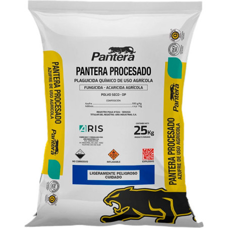  Pantera Procesado 25Kg, Azufre Polvo Seco Fungicida Agricola Espolvoreo Repelente, ARIS 87.288136 Pantera Procesado 25Kg, Azufr