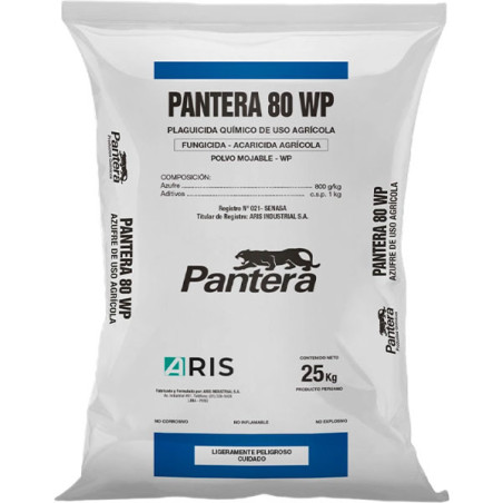  Pantera 80 WP 25Kg, Azufre Polvo Mojable Fungicida Agricola, ARIS 255.932203 Pantera 80 WP 25Kg, Azufre Polvo Mojable Fungicida