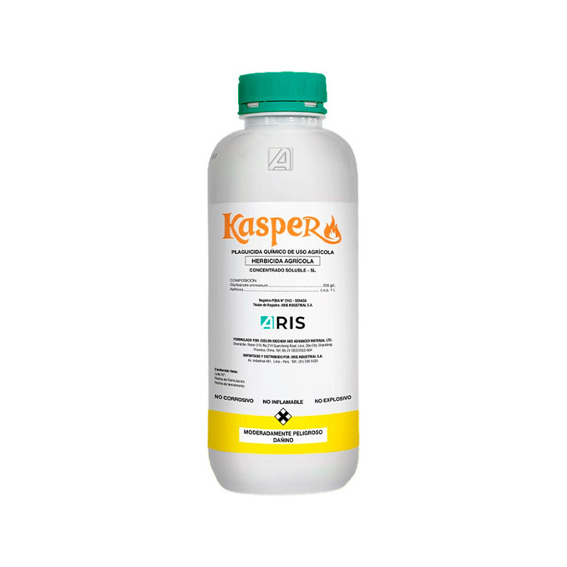  Kasper 1L, Glufosinato de amonio No Selectivo Contacto Post-emergente. ARIS 27 Kasper 1L, Glufosinato de amonio No Selectivo Co