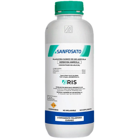  Sanfosato 1L, Glifosato Herbicida NO Selectivo Sistemico Post-emergente, ARIS 15.254237 Sanfosato 1L, Glifosato Herbicida NO Se