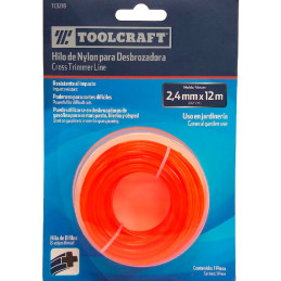  Hilo Nylon 2.4mm 12m Tcruceta Dona para Desbrozadora Toolcraft TC3218 5.169492 Hilo Nylon 2.4mm 12m Tcruceta Dona para Desbroza