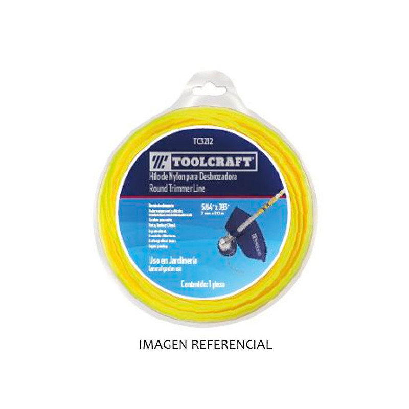  Hilo Nylon 2mm 120m Tcruceta Dona para Desbrozadora Toolcraft TC3212 22.033898 Hilo Nylon 2mm 120m Tcruceta Dona para Desbrozad