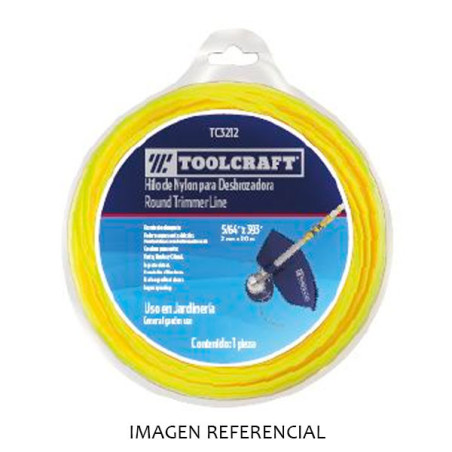  Hilo Nylon 2mm 120m Tcruceta Dona para Desbrozadora Toolcraft TC3212 22.033898 Hilo Nylon 2mm 120m Tcruceta Dona para Desbrozad