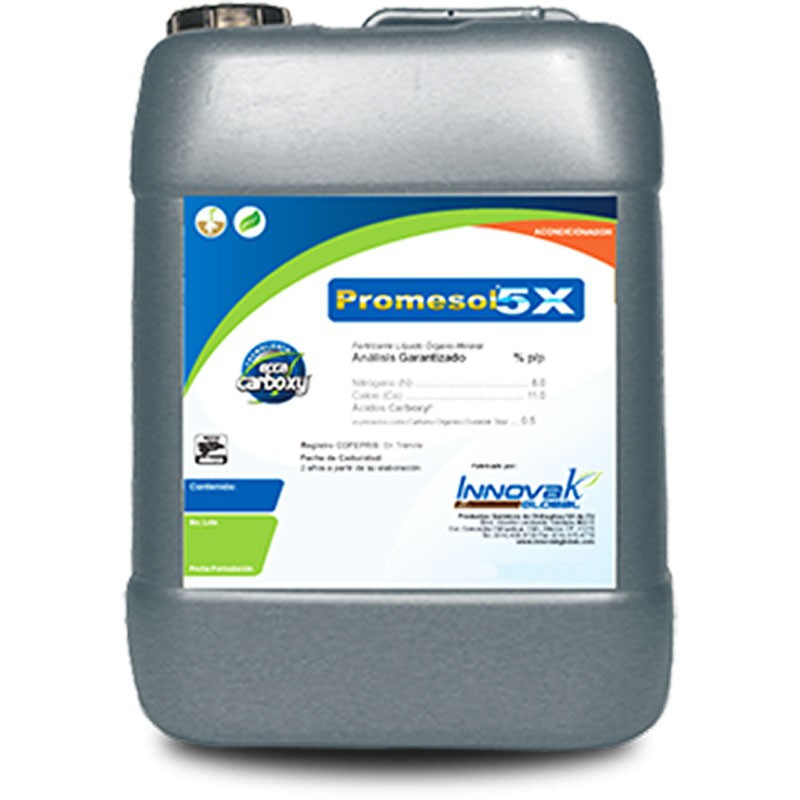  Promesol 5X 20L, Acondicionadores de suelos extractos concentrados de cascarillas agricolas ECCA Carboxy, Innovak 428.813559 Pr
