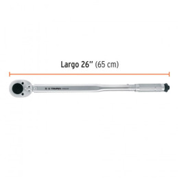  Torquimetro de Golpe, Encastre 3/4" 50-300lb 67-406Nm Largo 660mm, acero al carbono, TORQ-3/4 13547 Truper 400.847458 Torquimet