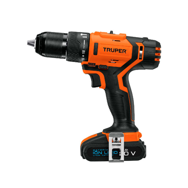  Taladro Percutor Inalambrico 1/2" 18V 1400RPM 22400GPM 28Nm Velocidad Reversible, ROTI-18A2-2 11020 Truper 299.152542 Taladro P