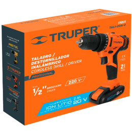  Taladro Inalambrico 1/2" 18V 1400RPM 18Nm Velocidad Reversible, TALI-18A2-2 11011 Truper 250.847458 Taladro Inalambrico 1/2" 18