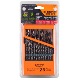  Juego de Brocas para metal 29 Piezas de Alta Velocidad Turbo Steel, DESP-BAV-29C 50004 Truper 231.355932 Juego de Brocas para m