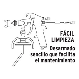  Pistolas de Pinturas Succion 1000ml HVLP T1.4mm 3Control A24-28cm Automotriz Pro, PIPI-340X 14030 Truper 209.322034 Pistolas de