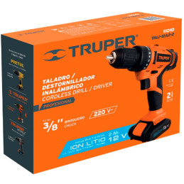 Taladro Inalambrico 3/8" 12V 1200RPM 13Nm Velocidad Reversible, TALI-12A2-2 11010 Truper 208.474576 Taladro Inalambrico 3/8" 12