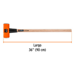 Combas 16lb Octagonales Mango36", Cara Maquinada con protector termoplastico, MD-16M 16515 Truper 108.474576 Combas 16lb Octago