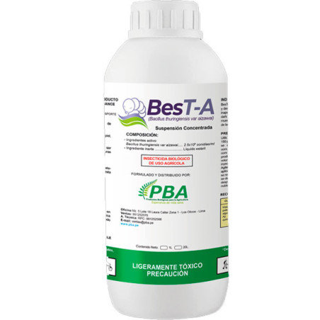  Best A SC 1L, Insectida biologico Bacteria entomopatogeno Bacillus thuringiensis var aizawai, PBA 36.000001 Best A SC 1L, Insec