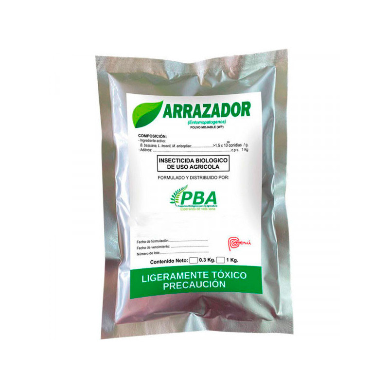  Arrazador WP 1Kg, Insecticidas biologicos Mezcla entomopatogenos Beauveria bassiana, L. lecanii, M. anisopliae, PBA 213.559322 