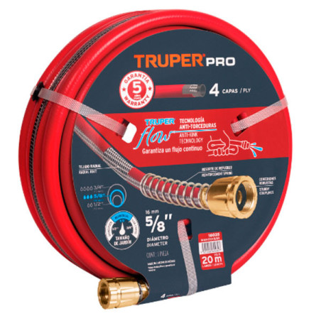  Mangueras 5/8" x20m 4capas SReforzada ConexionesMetalicas Truper 16035 61.016949 Mangueras 5/8" x20m 4capas SReforzada Conexion