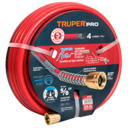  Mangueras 5/8" x25m 4capas SReforzada ConexionesMetalicas Truper 16039 73.728814 Mangueras 5/8" x25m 4capas SReforzada Conexion