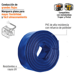  Rollos Mangueras Plana 3" x50m Descarga para motobombas Truper 100865 421.186441 Rollos Mangueras Plana 3" x50m Descarga para m