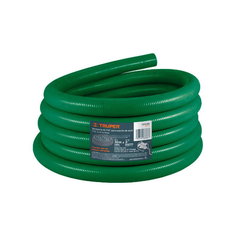  Rollos Mangueras Rigida 3" x30m succion para motobomba Truper 101040 1327.118644 Rollos Mangueras Rigida 3" x30m succion para m