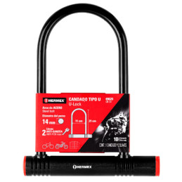  Candados 12mm Rigido Tipo "U" bicicletas motocicletas Portones Hermex 49620 25.423729 Candados 12mm Rigido Tipo "U" bicicletas 
