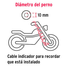 Candados para Motos 10mm Antiganzua Disc Lock Motocicleta Hermex 49623 31.355932 Candados para Motos 10mm Antiganzua Disc Lock 
