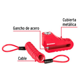  Candados para Motos 10mm Antiganzua Disc Lock Motocicleta Hermex 49623 31.355932 Candados para Motos 10mm Antiganzua Disc Lock 