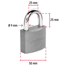  Candados 50mm S4 Hierro Hermex 43317 9.830508 Candados 50mm S4 Hierro Hermex 43317
Cuerpo de hierro en una sola pieza y gancho 