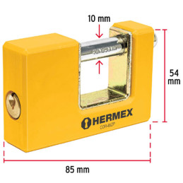  Candados Antipalanca 85mm S6 Recubrimiento ABS Hermex 27088 30.508475 Candados Antipalanca 85mm S6 Recubrimiento ABS Hermex 270