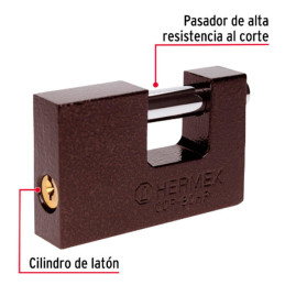  Candados Antipalanca 80mm S4 Hierro Hermex 22517 17.79661 Candados Antipalanca 80mm S4 Hierro Hermex 22517
Cuerpo de hierro con