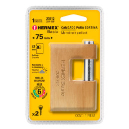  Candados Antipalanca 75mm S6 Hermex 23512 39.830508 Candados Antipalanca 75mm S6 Hermex 23512
Cuerpo de latón con acabado pulid