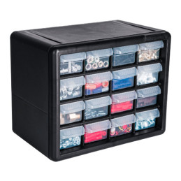  Organizador 10" con 16 Gavetas 27x22x16cm Compartimientos ABS, Truper 11851 43.220339 Organizador 10" con 16 Gavetas 27x22x16cm