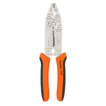  Alicate Pela Cable 9" Pulgadas, 8 Calibres y 4 Mordazas para Crimpar PE-CA-9 17353 Truper 18.644068 Alicate Pela Cable 9" Pulga