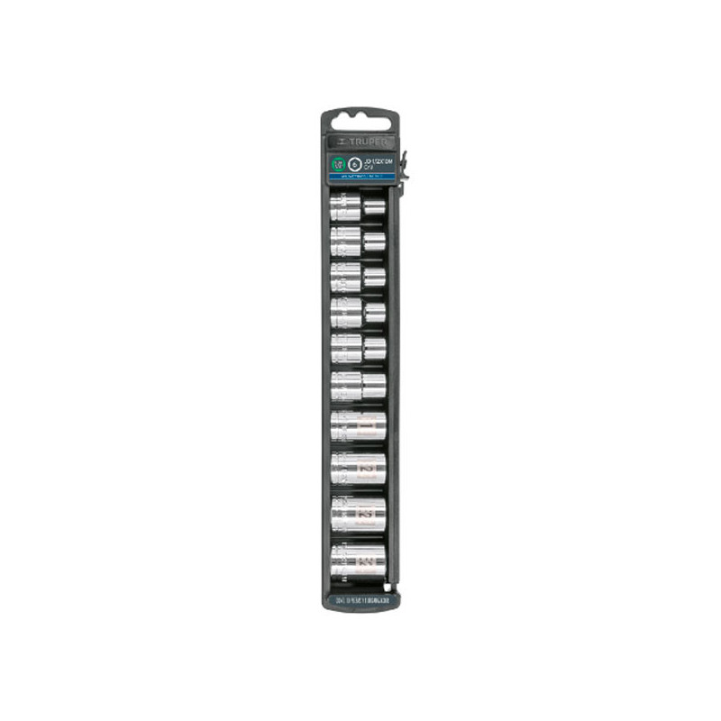  Juego de dados Punta Torx 10 Piezas, Encastre 1/2", acero al cromo vanadio, JDTH-1/2X10 10026 Truper 61.016949 Juego de dados P