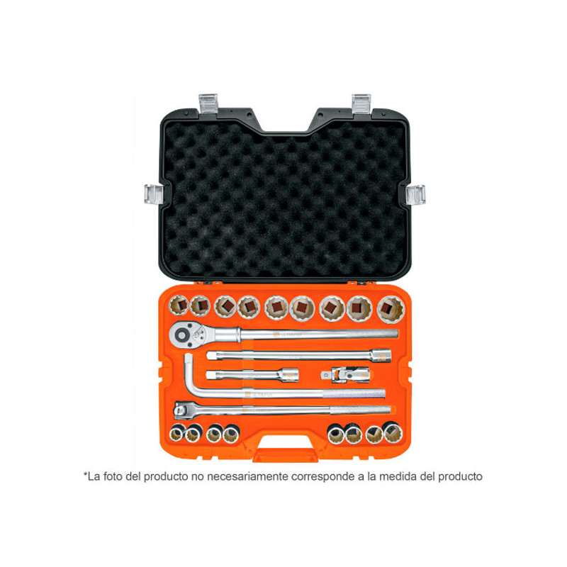  Juego de dados 24 piezas en Pulgadas, encastre 3/4", en acero al cromo vanadio, JD-3/4X24P 13970 Truper 1059.322034 Juego de da