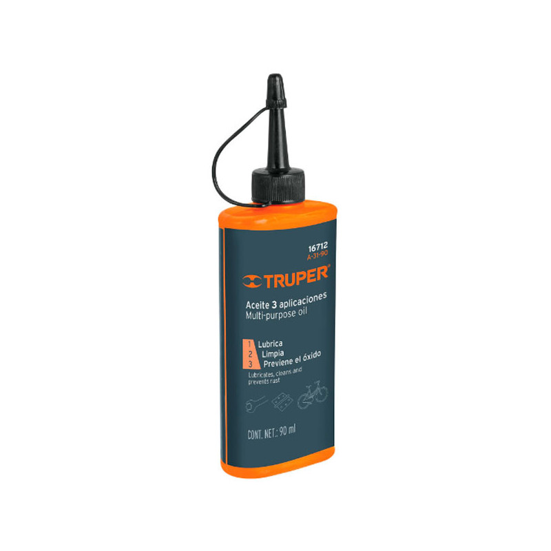  Aceite Lubricante Multiusos Protege Oxidacion y corrosion para metal 90 ml, A-31-90 16712 Truper 3.389831 Aceite Lubricante Mul