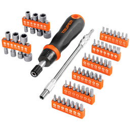  Desarmador Tipo Ratchet 42 puntas 14 dados CrVanadio Truper 18220 40.677966 Desarmador Tipo Ratchet 42 puntas 14 dados CrVanadi